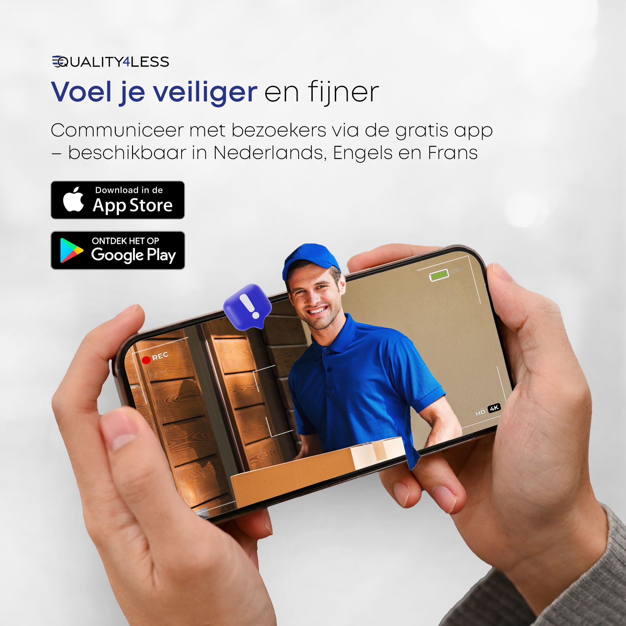 Slimme draadloze videodeurbel met camera
