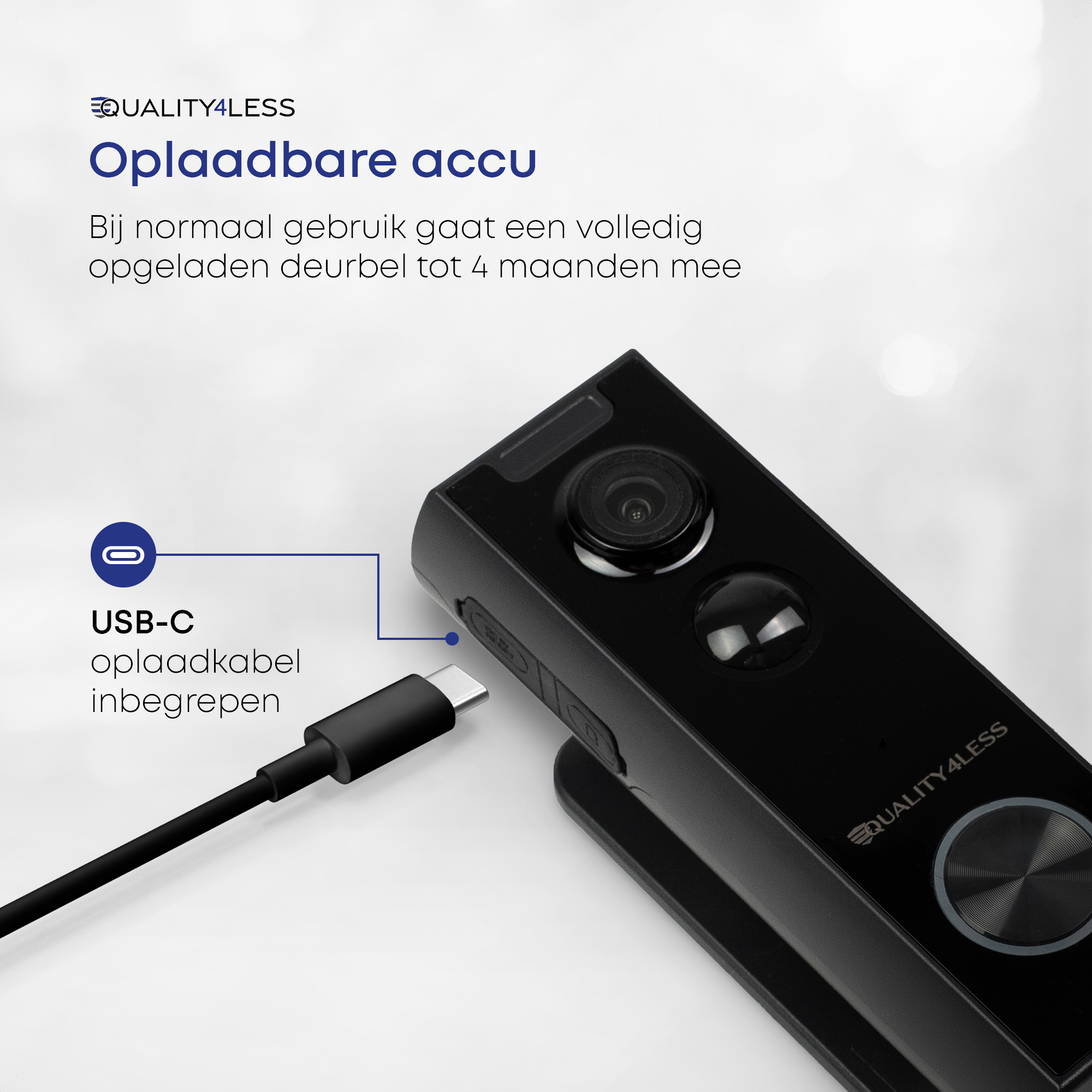 Quality4Less Videodeurbel set — met gong & 32GB SD
