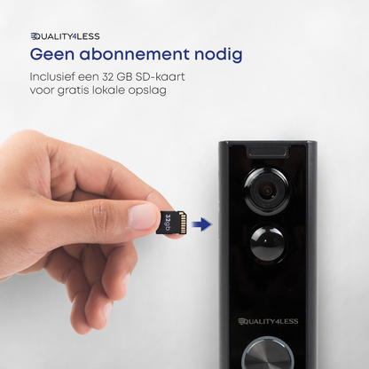 Quality4Less Videodeurbel set — met gong & 32GB SD